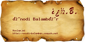 Ónodi Balambér névjegykártya